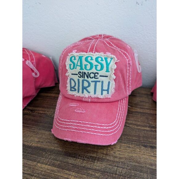 2/$30 Ladies Pink Sassy Since Birth Baseball Hat - Picture 3 of 6